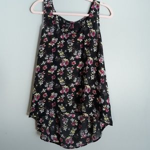 TORRID Sheer Black Floral Tank Top 1